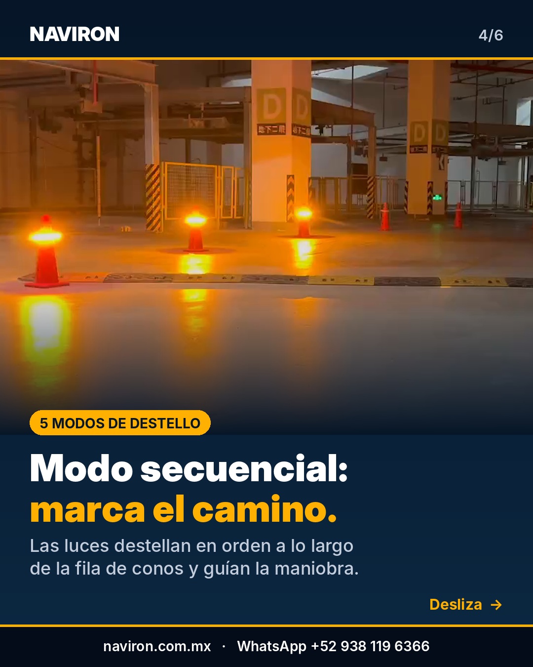Luces LED recargables para conos, lámina 4 de 6