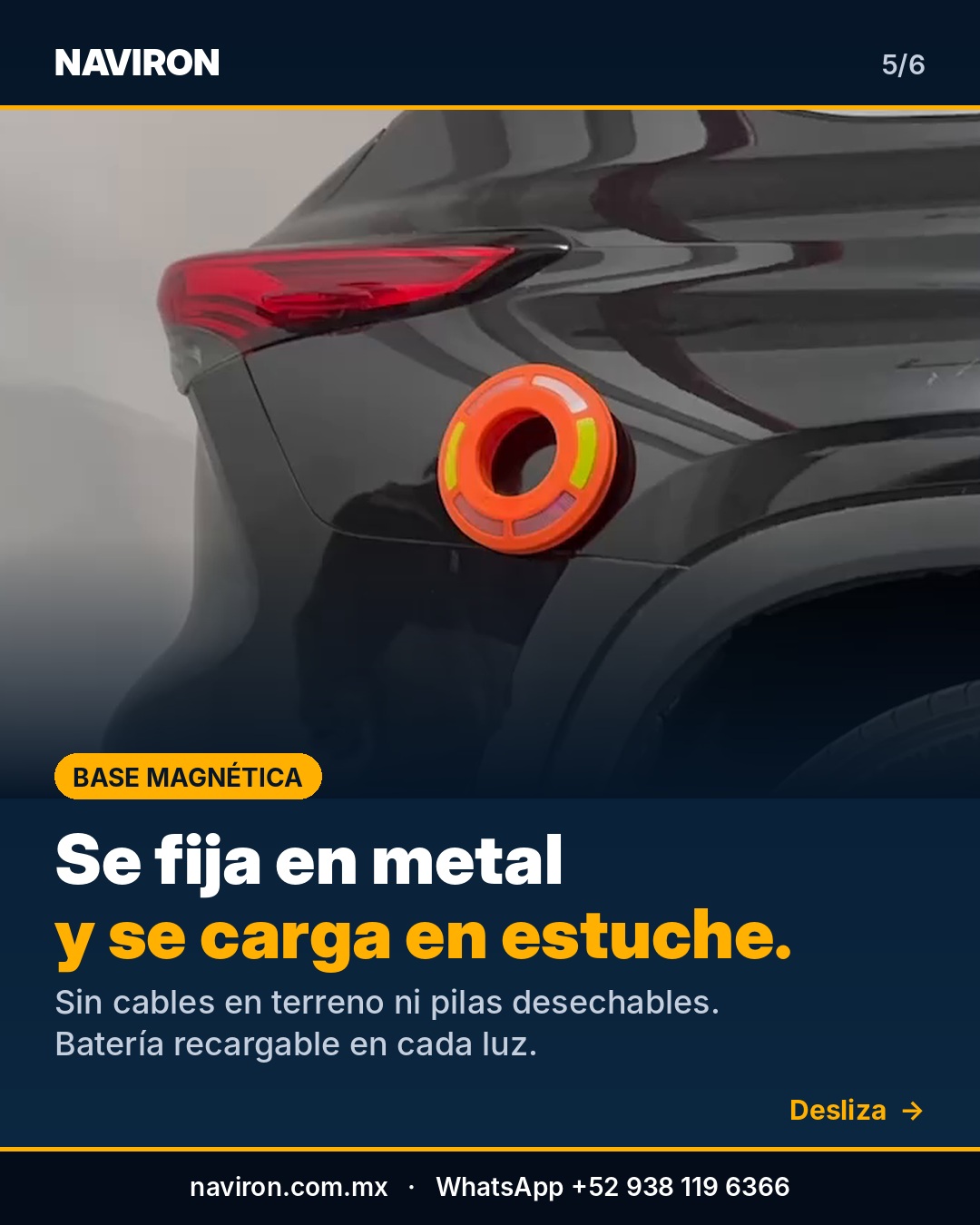Luces LED recargables para conos, lámina 5 de 6