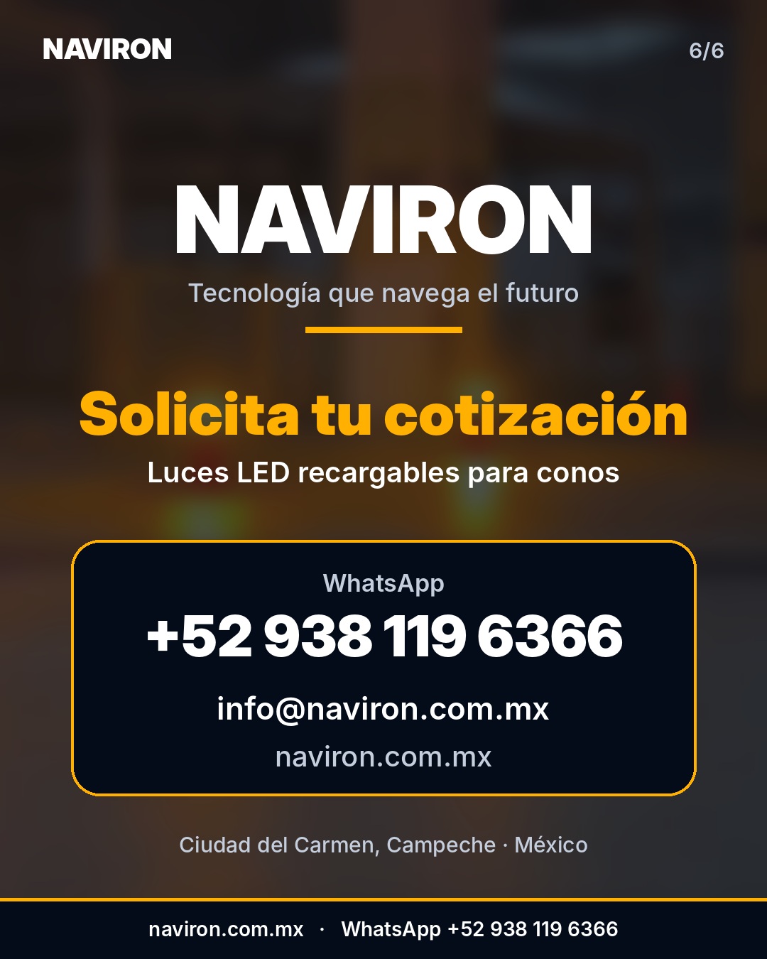 Luces LED recargables para conos, lámina 6 de 6